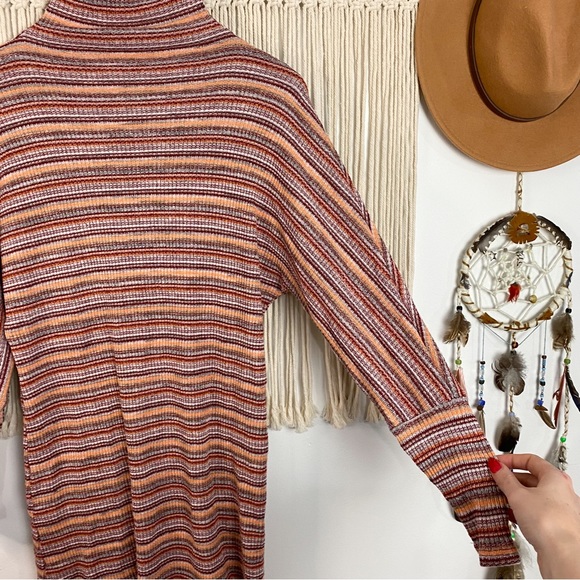 Lulu’s My Number One Orange Multi Striped Dolman Sleeve Shift Dress Small - Picture 8 of 14